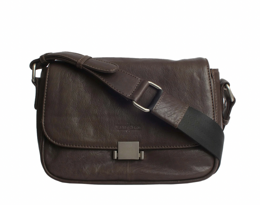 MARGELISCH Leder-Umhängetasche Fugo 1 - dark brown