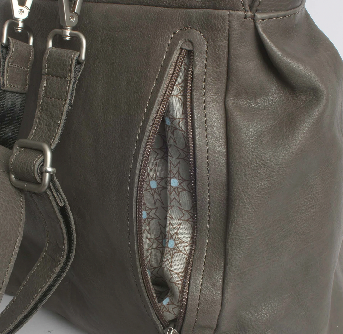 MARGELISCH Leder-Laptoprucksack Nuria 3 - grey