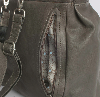 MARGELISCH Leder-Laptoprucksack Nuria 3 - grey